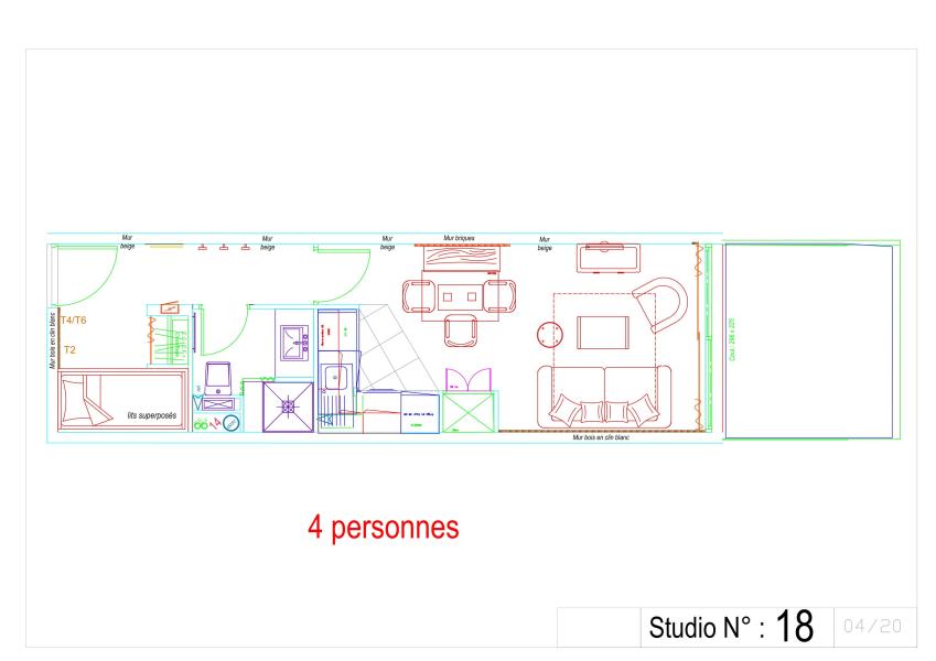 Rent in ski resort Studio sleeping corner 4 people (P18) - Résidence Portillo - Gourette