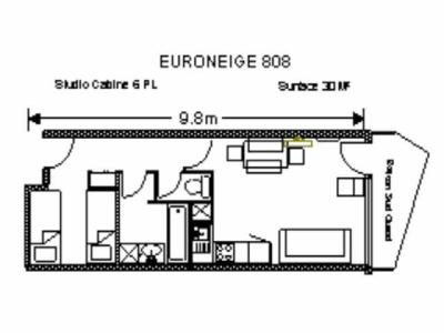 Wynajem na narty Studio 6 osób (EUR808) - Résidence Euroneige - Gourette