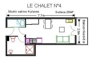 Wynajem na narty Studio 4 osoby (4) - Résidence le Chalet - Gourette