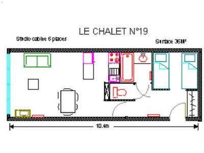 Rent in ski resort Studio 6 people (19) - Résidence le Chalet - Gourette - Plan