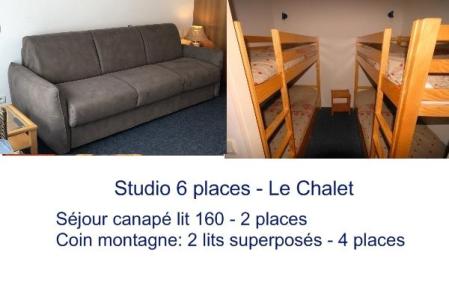 Skiverleih Résidence le Chalet - Gourette - Wohnzimmer