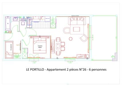 Rent in ski resort 2 room apartment sleeping corner 6 people (P26) - Résidence Portillo - Gourette