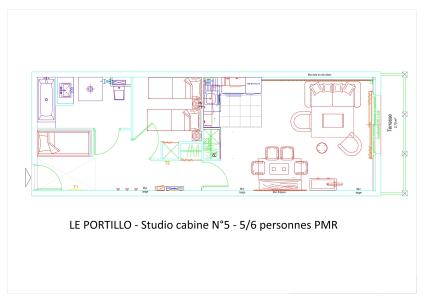 Wynajem na narty Studio z alkową 6 osób (P05) - Résidence Portillo - Gourette - Plan