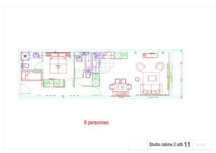 Alquiler al esquí Estudio -espacio montaña- para 6 personas (P11) - Résidence Portillo - Gourette - Plano