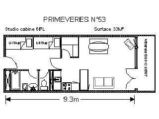 Location au ski Studio 6 personnes (PRI53) - Résidence Primevères - Gourette - Plan