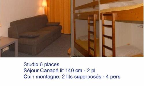 Rent in ski resort Studio 6 people (SAR205) - Résidence Sarrière - Gourette - Bunk beds