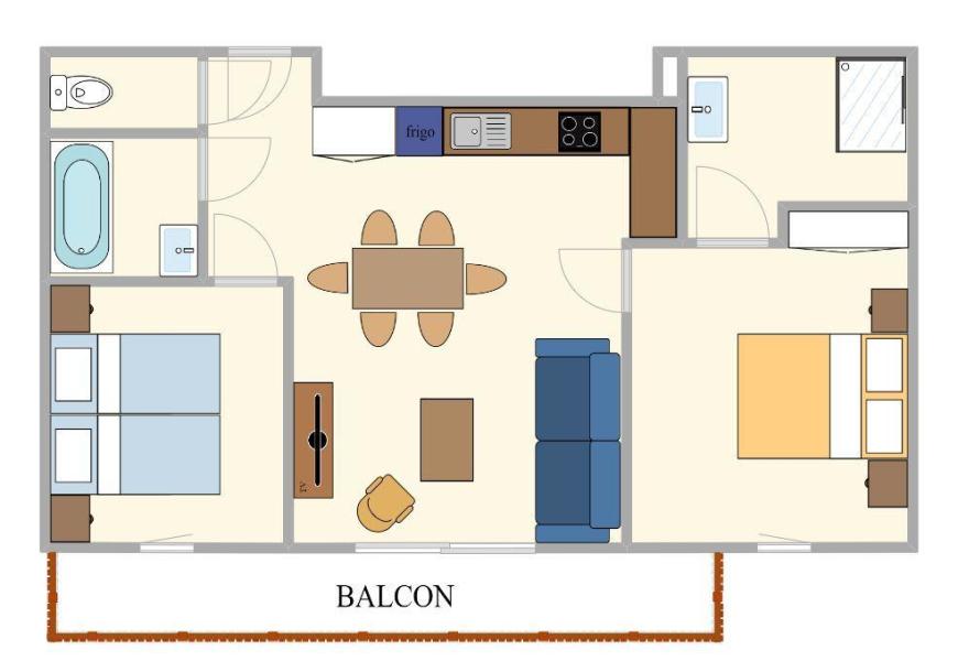 Skiverleih 3-Zimmer-Appartment für 6 Personen (C04) - LES CHALETS DE FLAMBEAU - La Bresse - Plan
