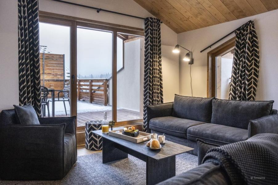 Rent in ski resort 5 room apartment 10 people (Premium) - Résidence Terresens Le Flocon Blanc - La Chapelle d'Abondance - Living room