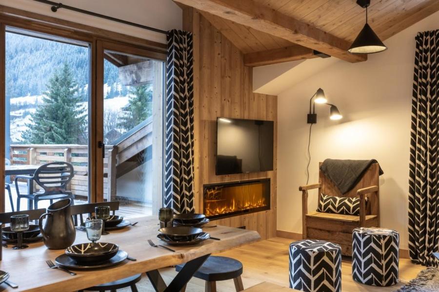 Ski verhuur Appartement 4 kabine kamers 8-10 personen (Premium) - Résidence Terresens Le Flocon Blanc - La Chapelle d'Abondance - Woonkamer