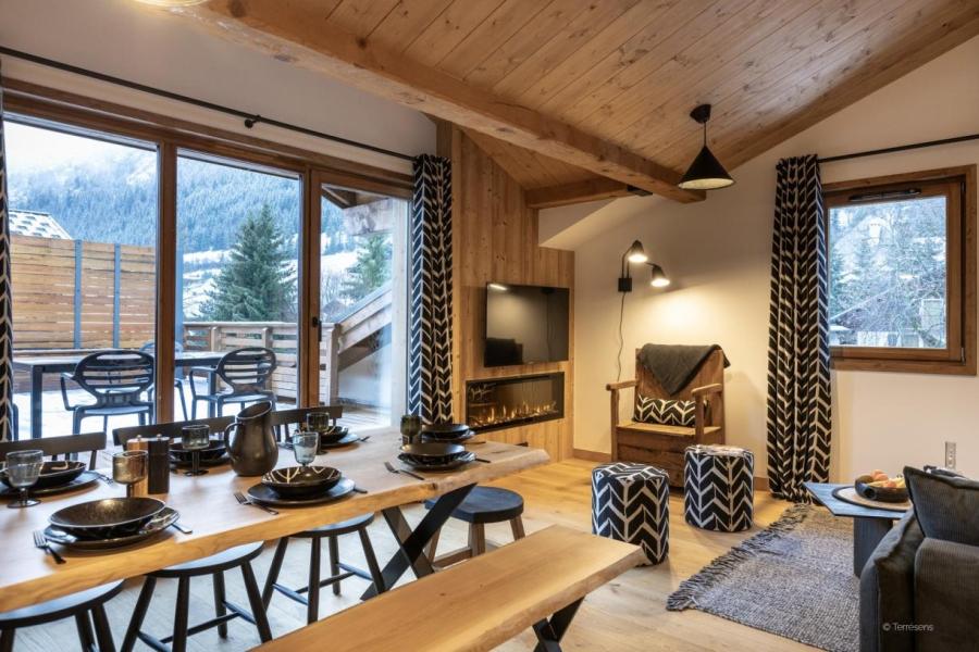 Ski verhuur Appartement 4 kabine kamers 8-10 personen (Premium) - Résidence Terresens Le Flocon Blanc - La Chapelle d'Abondance - Woonkamer