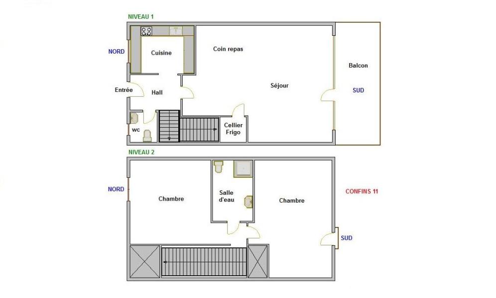 Аренда на лыжном курорте Апартаменты дуплекс 3 комнат 6 чел. (11) - Confins - La Clusaz - план