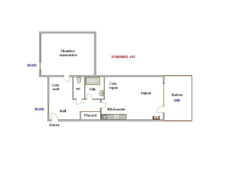 Alquiler al esquí Apartamento cabina 2 piezas para 4 personas (13) - Domanial A - La Clusaz - Plano