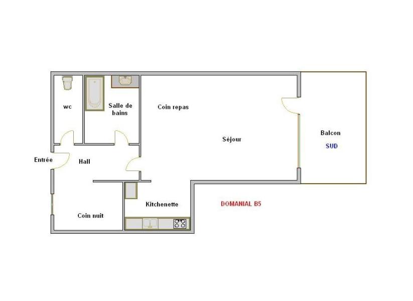 Rent in ski resort Studio sleeping corner 4 people (05) - Domanial B - La Clusaz - Plan