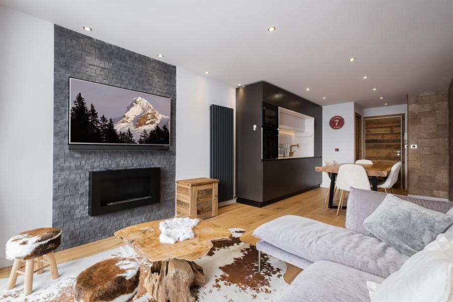 Skiverleih 3-Zimmer-Holzhütte für 6 Personen (33) - Lodge Perriere - La Clusaz - Wohnzimmer