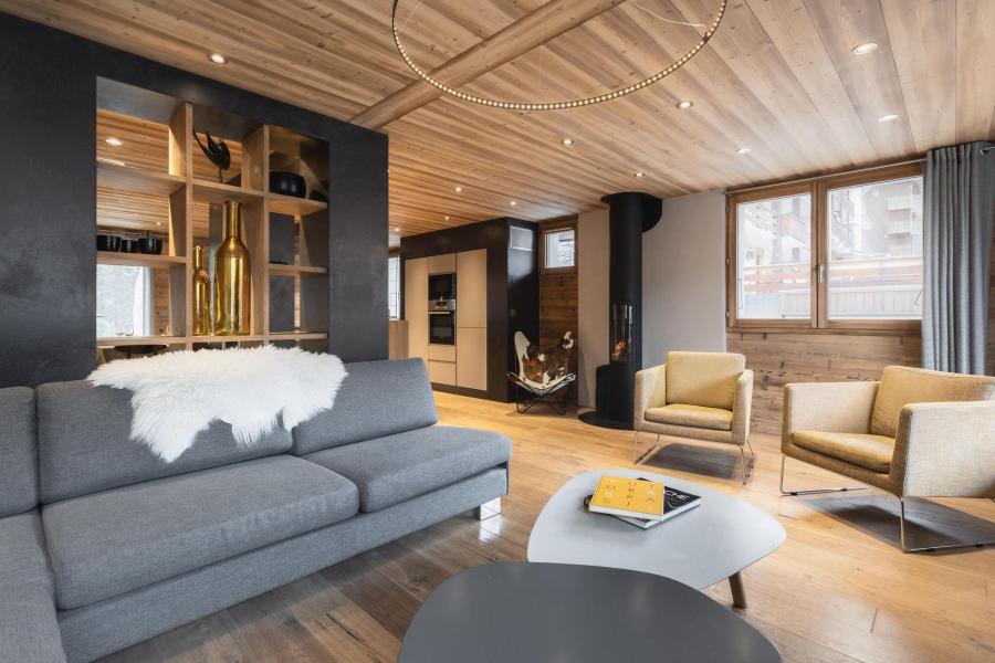 Ski verhuur Appartement 4 kamers 8 personen (01) - Plein Sud - La Clusaz - Woonkamer