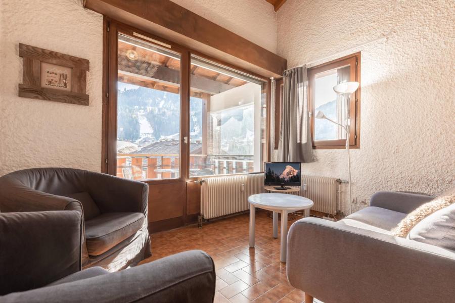 Skiverleih Wohnung 4 Mezzanine Zimmer 8 Leute (AIGLBS) - Résidence Aigles I - La Clusaz - Wohnzimmer