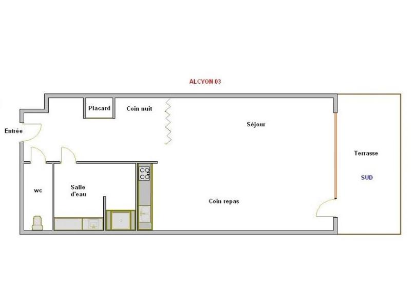 Location au ski Studio coin nuit 3 personnes (03) - Résidence Alcyon - La Clusaz - Plan