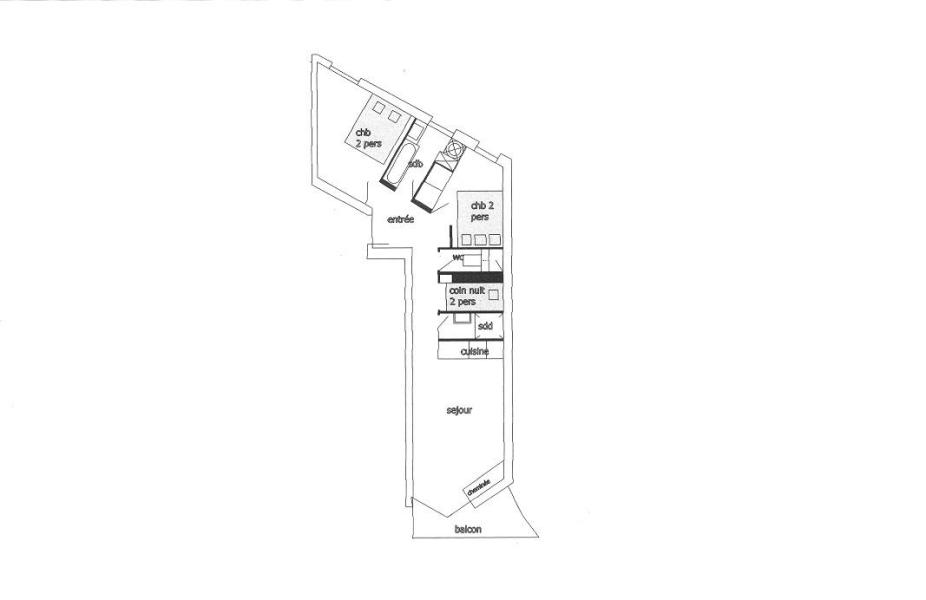 Wynajem na narty Apartament 3 pokojowy z alkową 6 osób (1518) - Résidence Aravis 1500 - La Clusaz - Plan