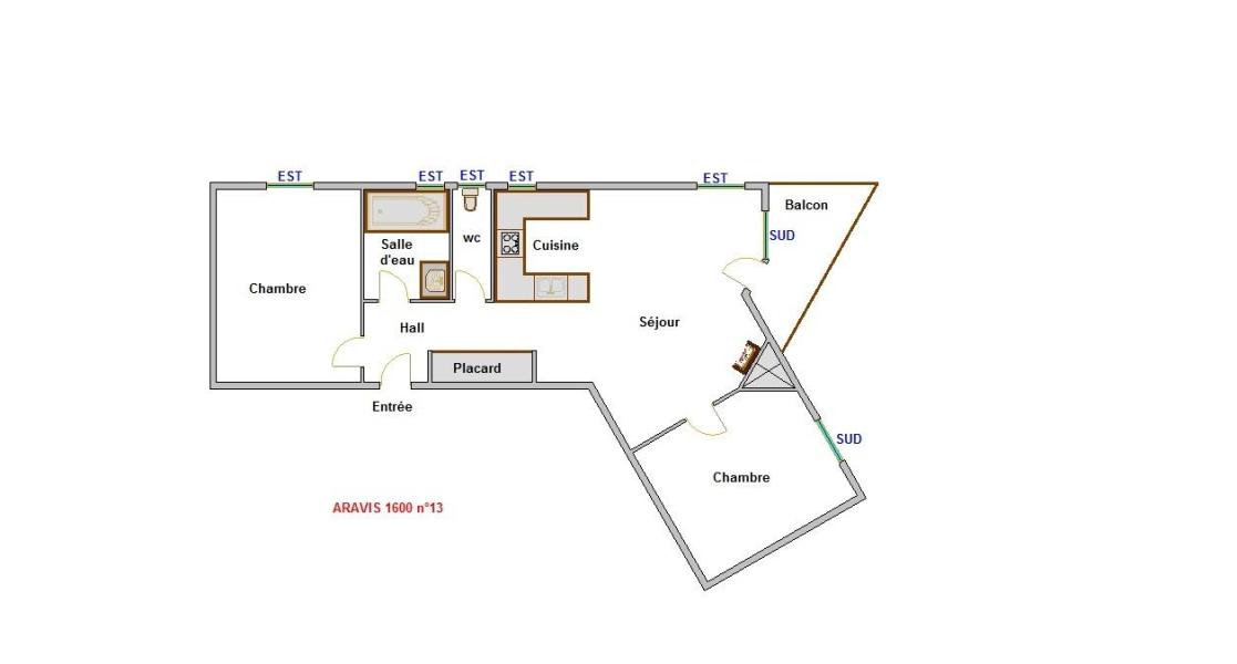 Ski verhuur Appartement 3 kamers 6 personen (AR1613) - Résidence Aravis 1600 - La Clusaz - Kaart