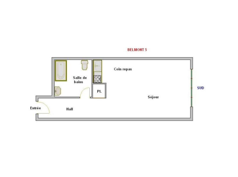 Alquiler al esquí Estudio para 2 personas (BELM05) - Résidence Belmont - La Clusaz - Plano