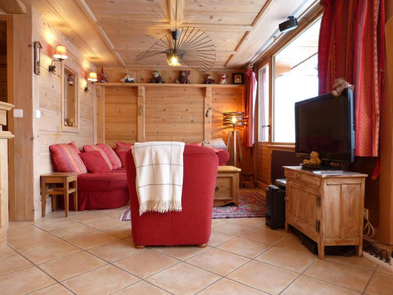 Skiverleih 5-Zimmer-Holzhütte für 8 Personen (02) - Résidence Biblos - La Clusaz - Wohnzimmer