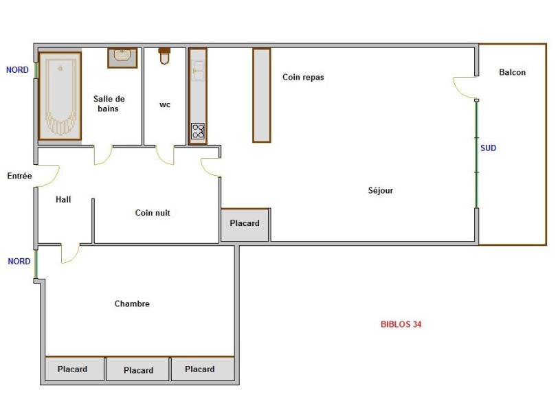 Skiverleih 2 Zimmer Appartement für 4-6 Personen (34) - Résidence Biblos - La Clusaz - Plan