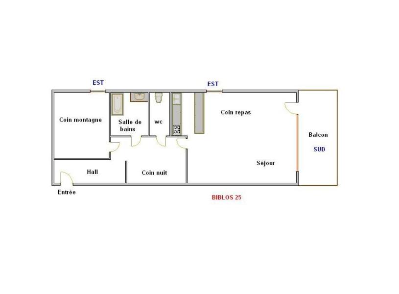 Alquiler al esquí Apartamento cabina para 5 personas (25) - Résidence Biblos - La Clusaz - Plano