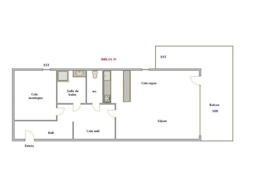 Alquiler al esquí Apartamento cabina 2 piezas para 5 personas (35) - Résidence Biblos - La Clusaz - Plano