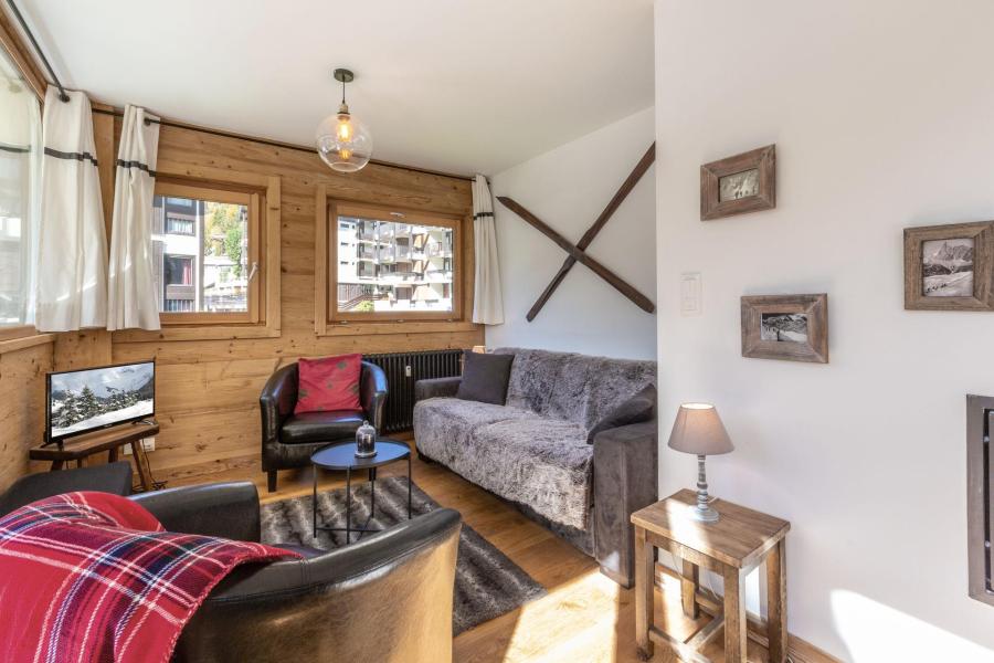 Skiverleih 3-Zimmer-Holzhütte für 6 Personen (BISO08) - Résidence Bison - La Clusaz - Wohnzimmer