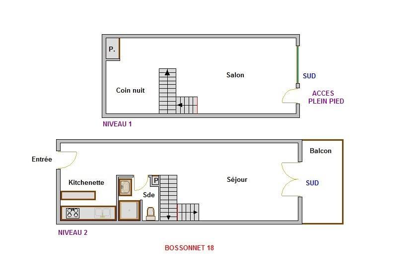 Ski verhuur Studio mezzanine 6 personen (BOSS18) - Résidence Bossonnet - La Clusaz - Kaart