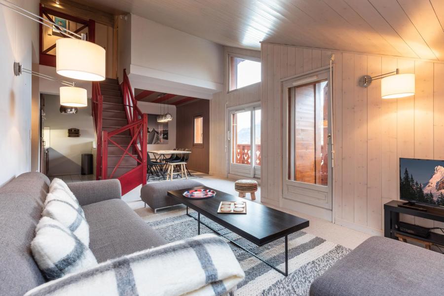 Rent in ski resort 4 room duplex apartment sleeping corner 10 people (5) - Résidence Hameau De Beauregard / Bat B - La Clusaz - Living room