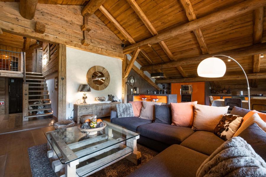 Ski verhuur Appartement 5 kamers 8 personen (Edelwe) - Résidence La Pernat - La Clusaz - Woonkamer