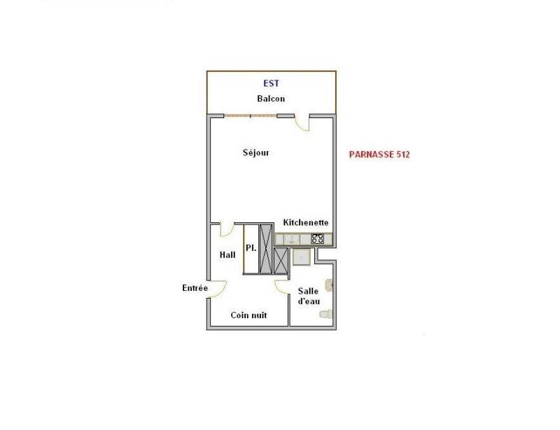 Location au ski Studio coin montagne 3 personnes (512) - Résidence Parnasse 1 - La Clusaz - Plan