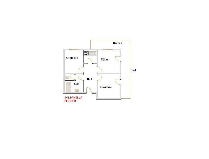 Wynajem na narty Apartament 3 pokojowy 7 osób - Résidence Soldanella - La Clusaz - Plan