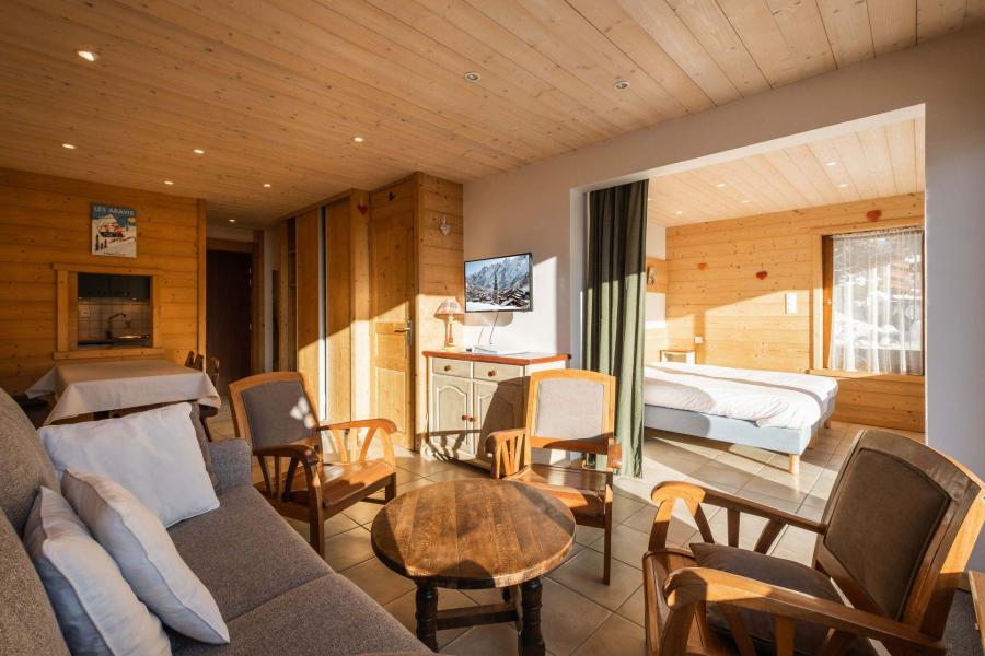 Rent in ski resort 3 room apartment sleeping corner 6 people (01) - Résidence Wapiti - La Clusaz - Living room