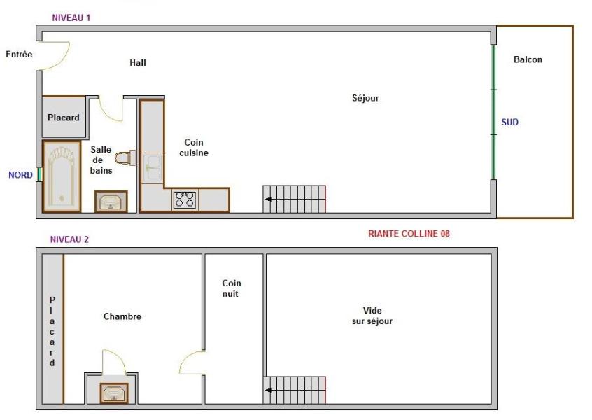 Skiverleih 3-Zimmer-Berghütte für 4 Personen (08) - Riante Colline - La Clusaz - Plan