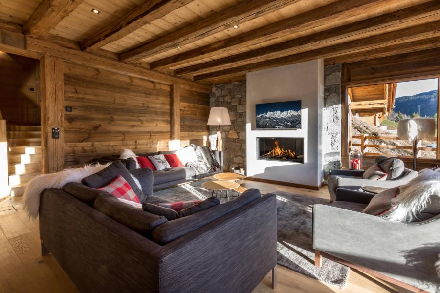 Ski verhuur Chalet 6 kamers 10 personen - Sagalodge - La Clusaz - Woonkamer