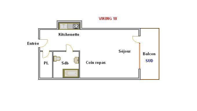 Rent in ski resort Studio 2 people (18) - VIKING - La Clusaz - Plan