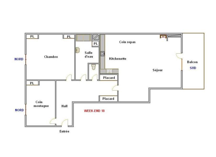 Alquiler al esquí Apartamento cabina 3 piezas para 4 personas (18) - Week-End - La Clusaz - Plano