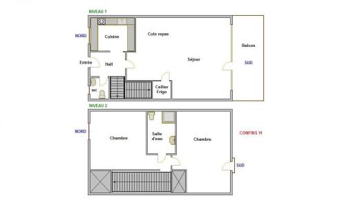 Wynajem na narty Apartament duplex 3 pokojowy 6 osób (11) - Confins - La Clusaz - Plan