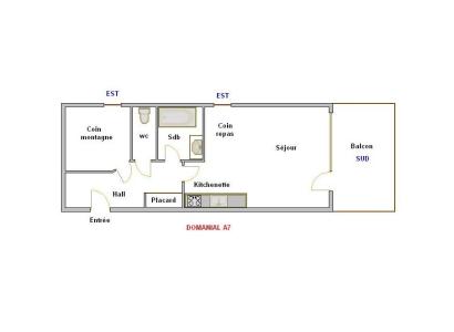 Rent in ski resort 2 room apartment sleeping corner 4 people (07) - Domanial A - La Clusaz - Plan