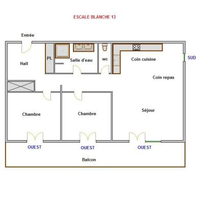 Wynajem na narty Apartament 3 pokojowy 5 osób (13) - Escale Blanche - La Clusaz - Plan