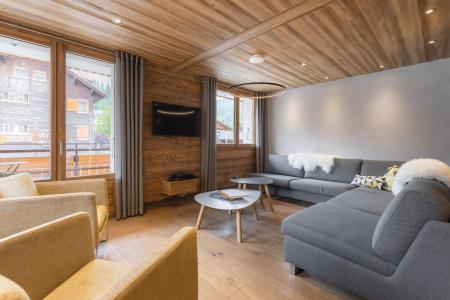 Skiverleih 4-Zimmer-Appartment für 8 Personen (01) - Plein Sud - La Clusaz - Wohnzimmer