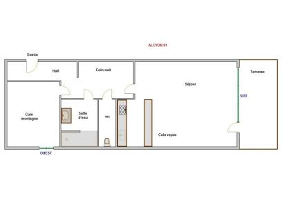 Soggiorno sugli sci Studio con alcova per 5 persone (01) - Résidence Alcyon - La Clusaz - Mappa