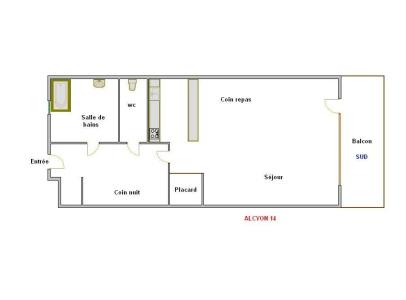 Skiverleih Studio Schlafnische 4 Personen (14) - Résidence Alcyon - La Clusaz - Plan