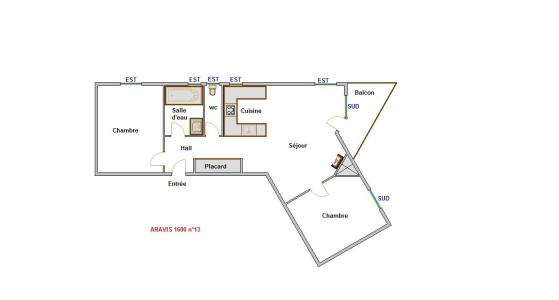 Skiverleih 3-Zimmer-Appartment für 6 Personen (AR1613) - Résidence Aravis 1600 - La Clusaz - Plan