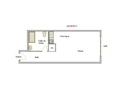 Rent in ski resort Studio 2 people (BELM05) - Résidence Belmont - La Clusaz - Plan