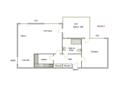 Skiverleih 3-Zimmer-Appartment für 4 Personen (BISO23) - Résidence Bison - La Clusaz - Plan