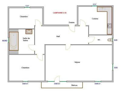 Wynajem na narty Apartament 4 pokojowy 6 osób (CAMP04) - Résidence Campanes - La Clusaz - Plan