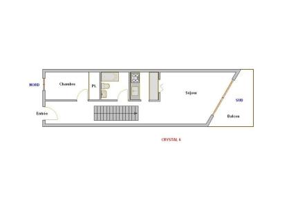 Location au ski Appartement 2 pièces 4 personnes (06) - Résidence Crystal - La Clusaz - Plan